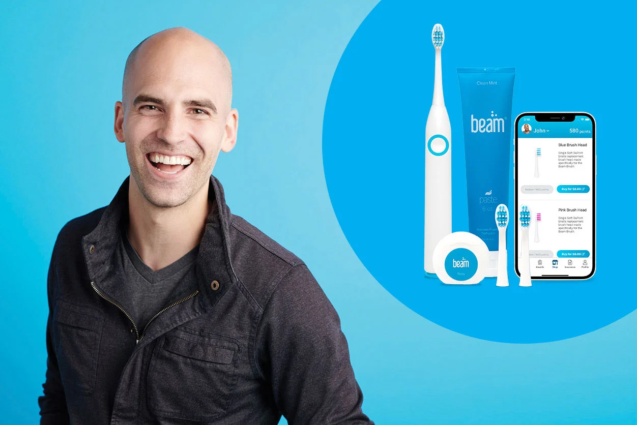 Beam dental guy with products
