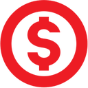 red dollar sign in a circle icon
