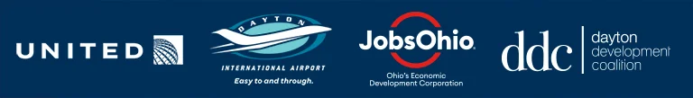 JO, DDC, United Dayton Airport logos