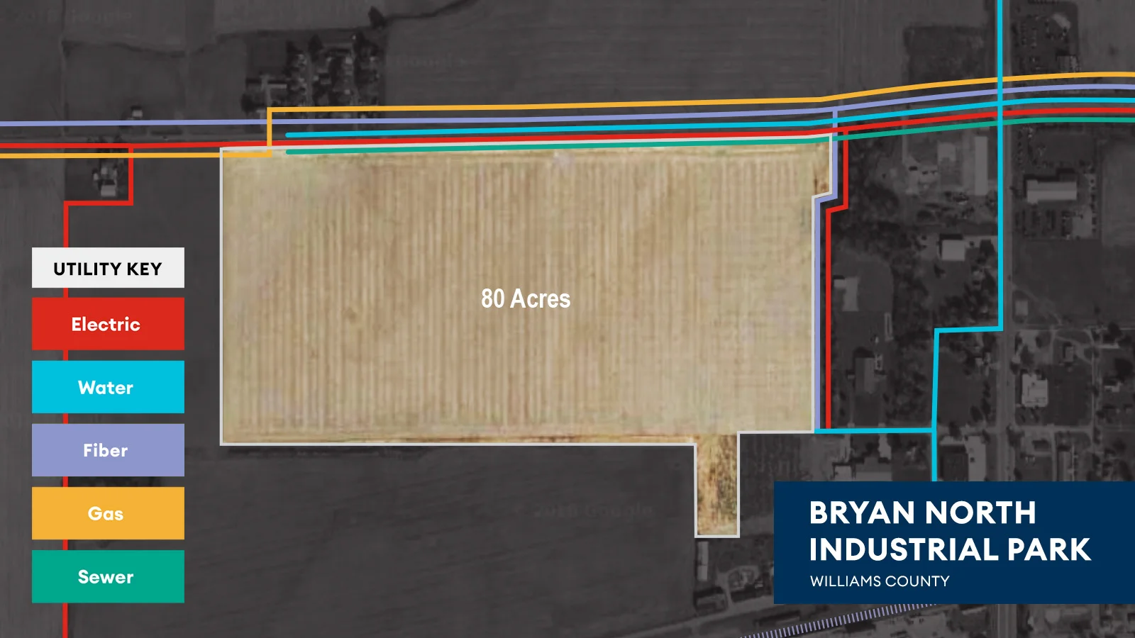 Bryan North Industrial Park Utility Map