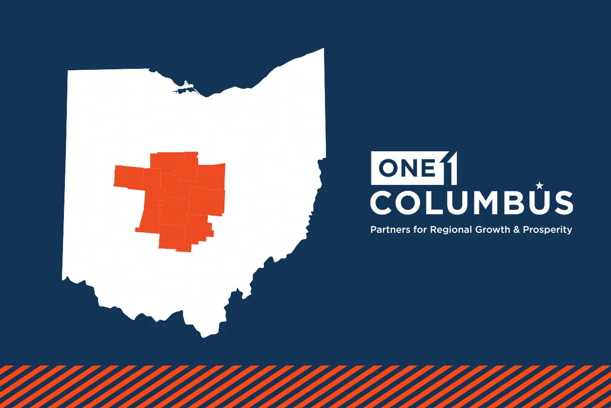 One Columbus region highlighted on an Ohio map