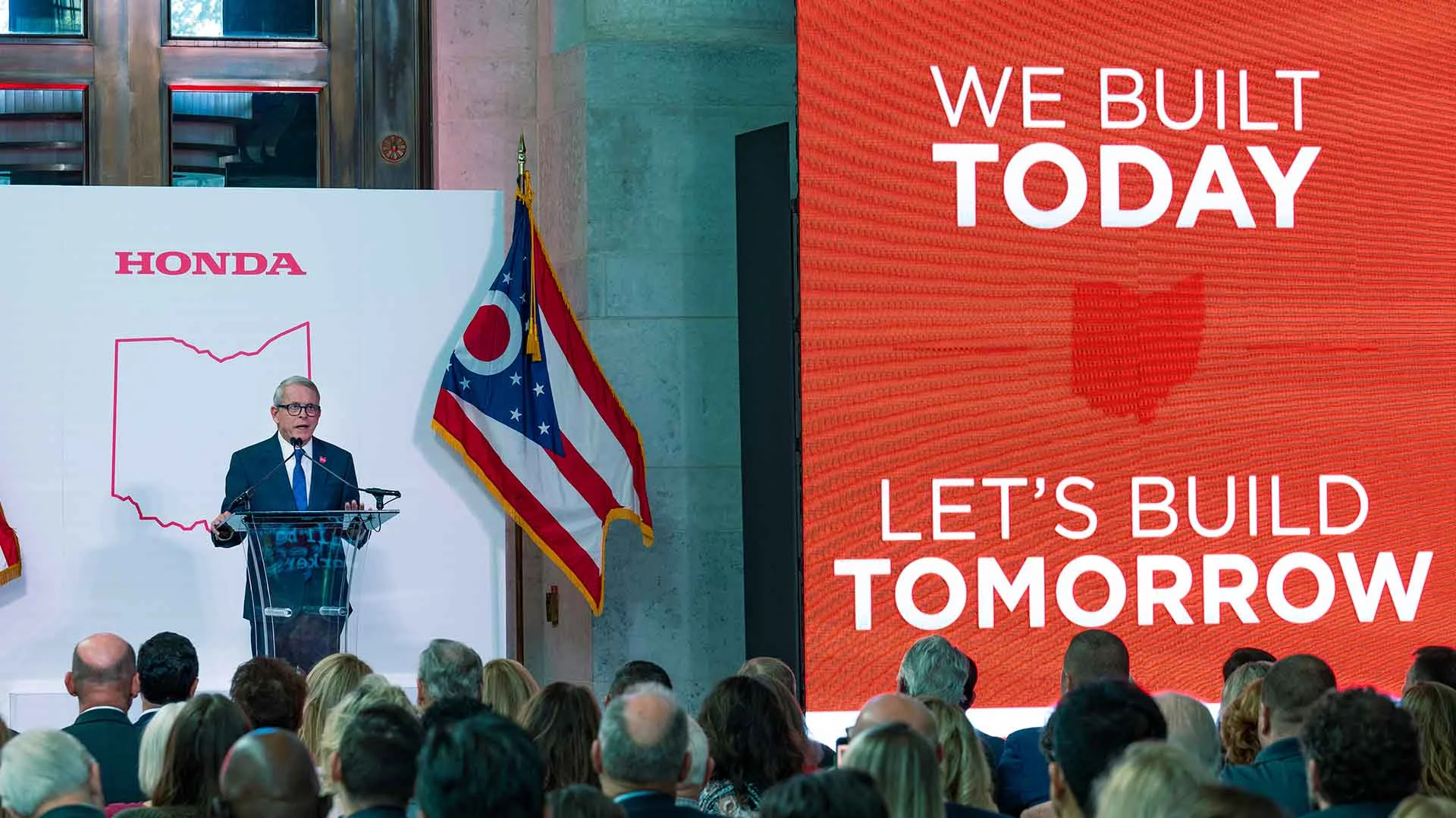 Governor Mike Dewine Speaking at a Honda event