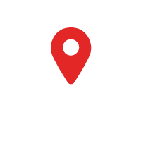 Red pin icon over a white map outline