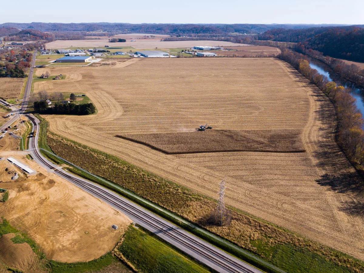 Newcomerstown Industrial area aerial photo