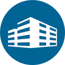 Blue and white Building icon