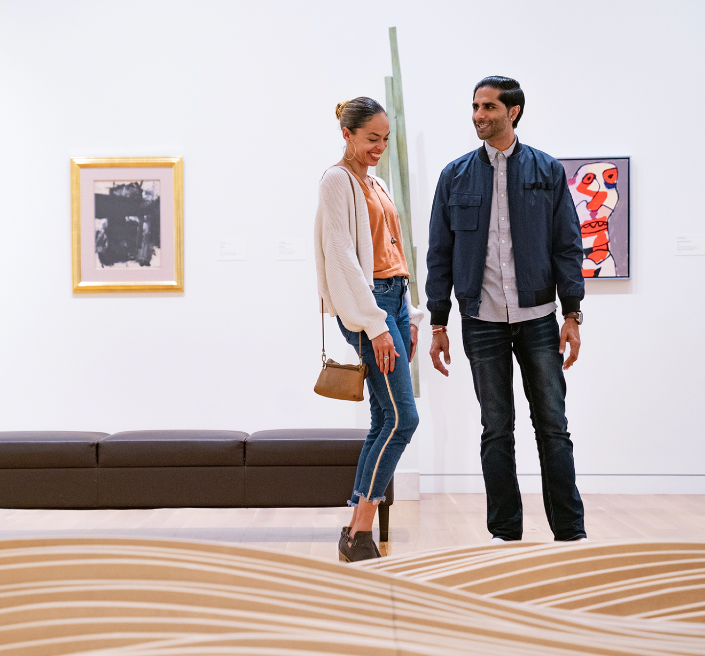 A man and woman enjoying the museum together