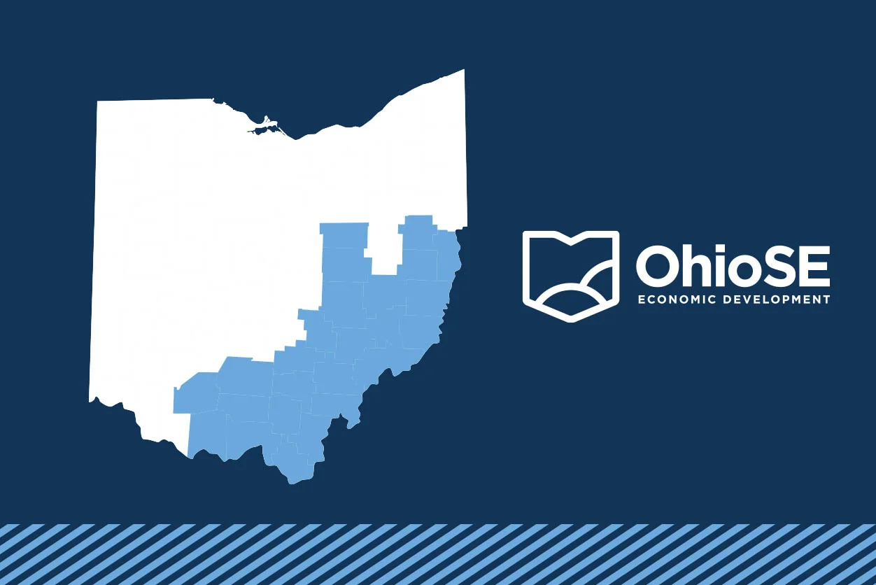 OhioSE region highlighted on an Ohio map