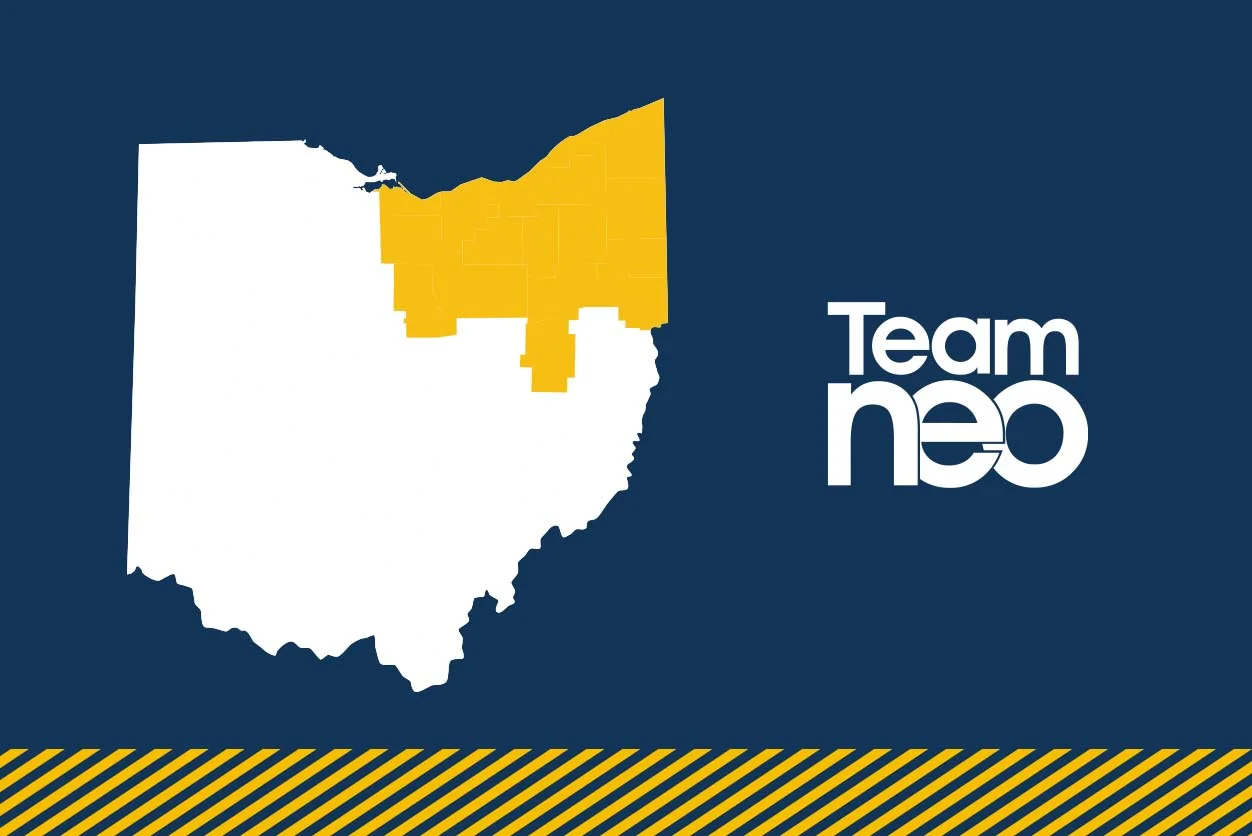 Team NEO region highlighted on an Ohio map