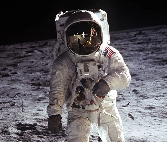 An astronaut on the moon photo