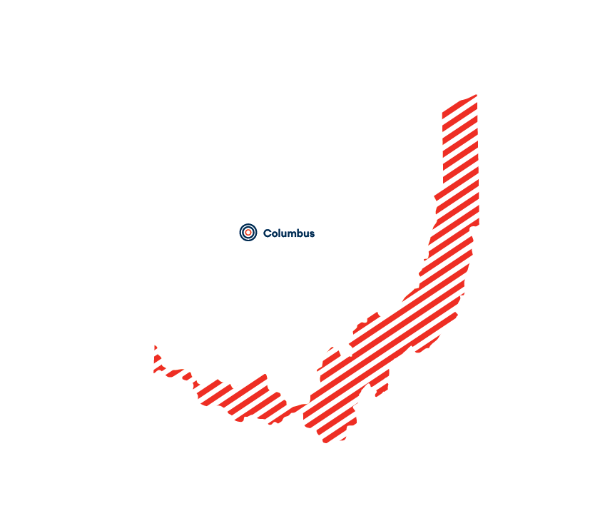 Columbus featured on an Ohio shape