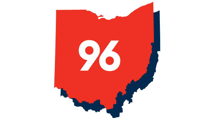 96 on the state of Ohio