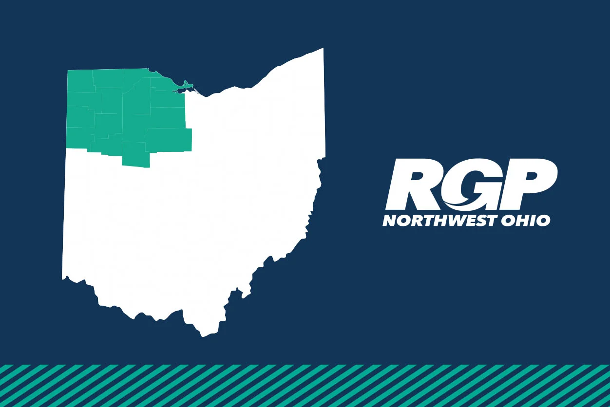 RGP Northwest Ohio region highlighted on an Ohio map