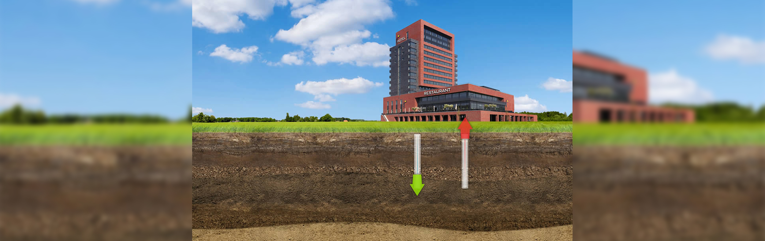 Reuse of energy to heat the hotel