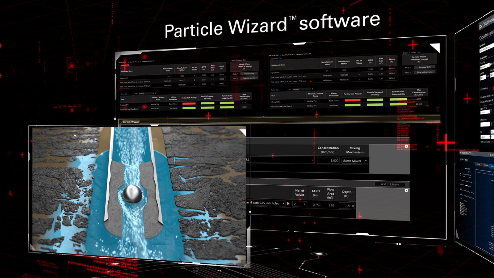 Computer software screen shows evaluation of particle selection and concentration.