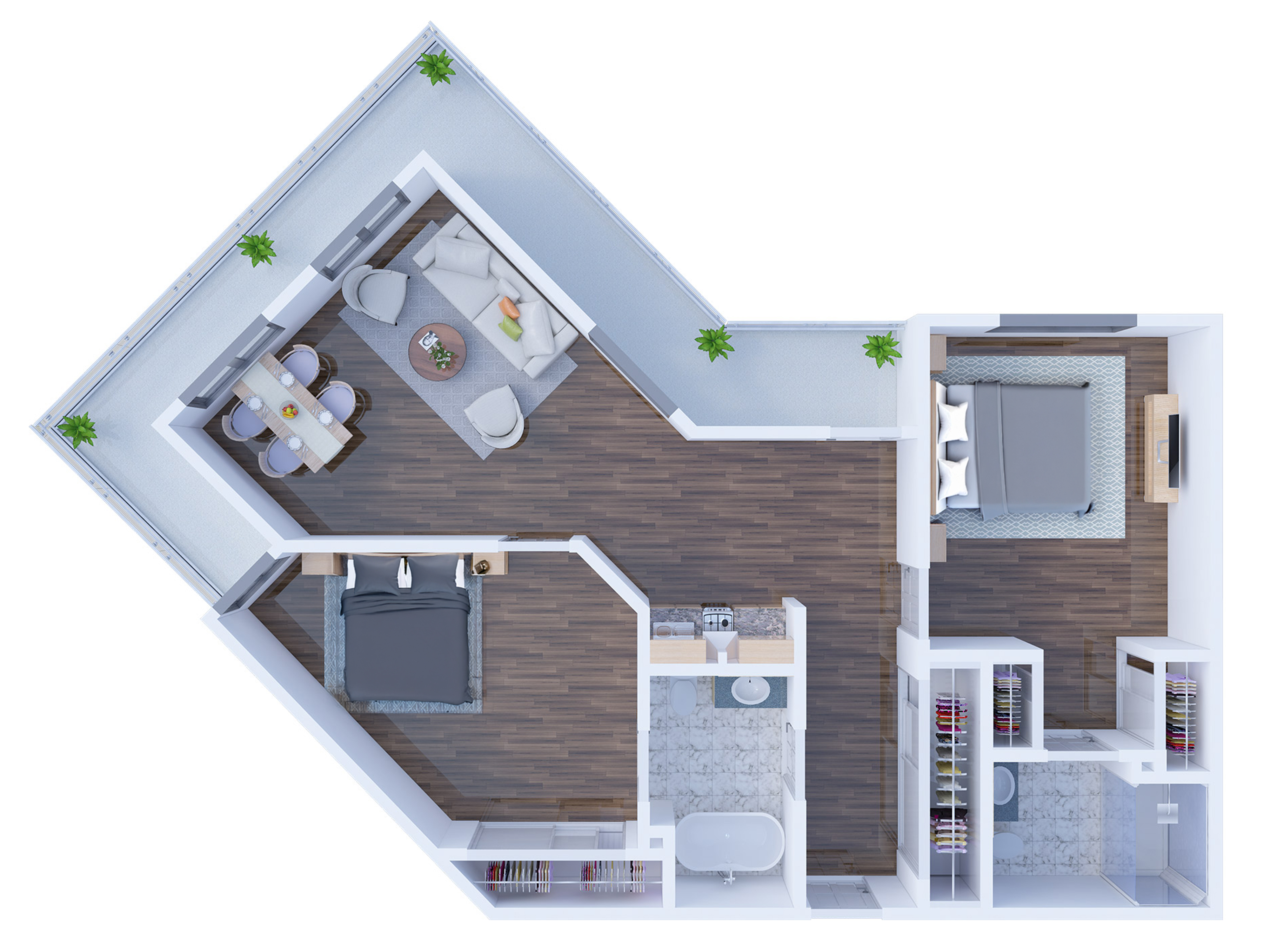 C4 Two Bed floor plan