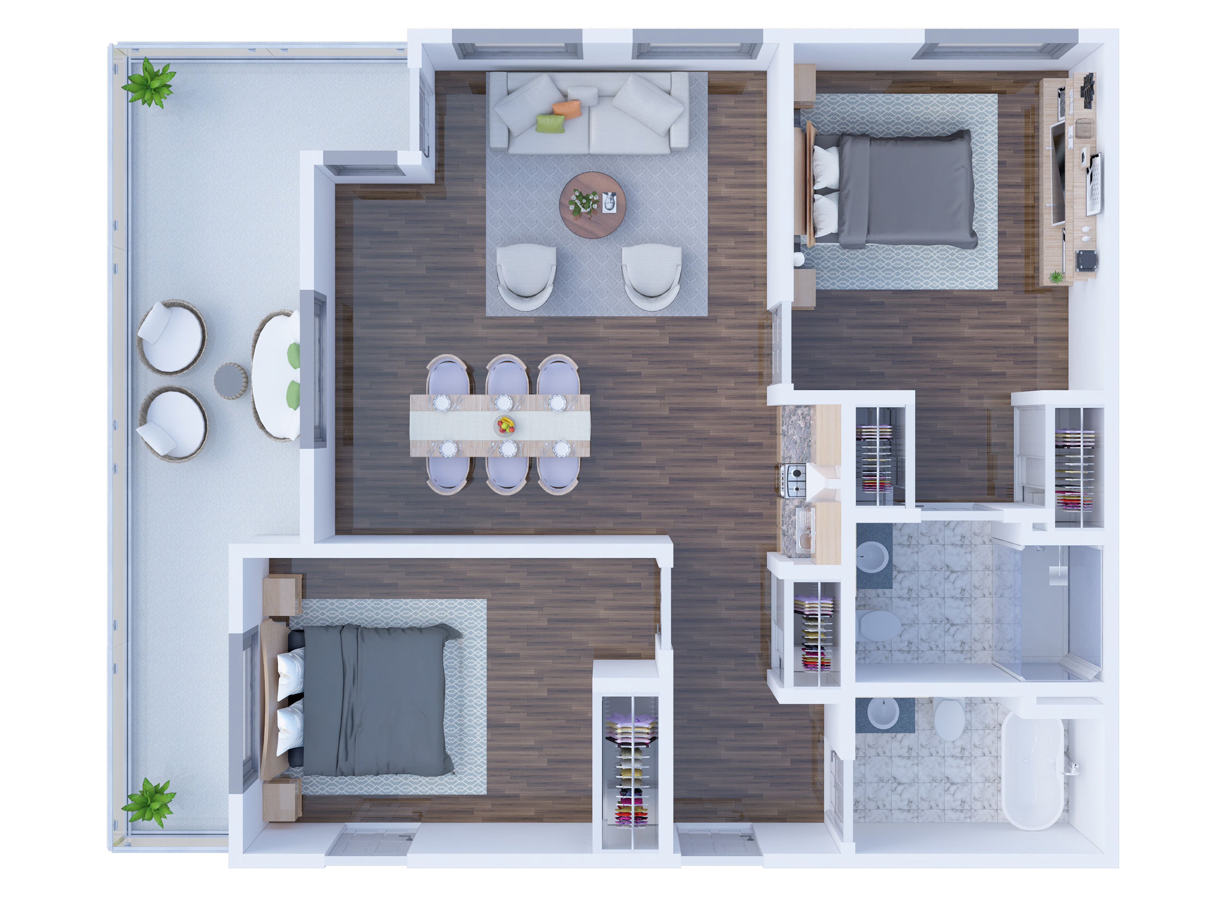 C2 Two Bed floor plan