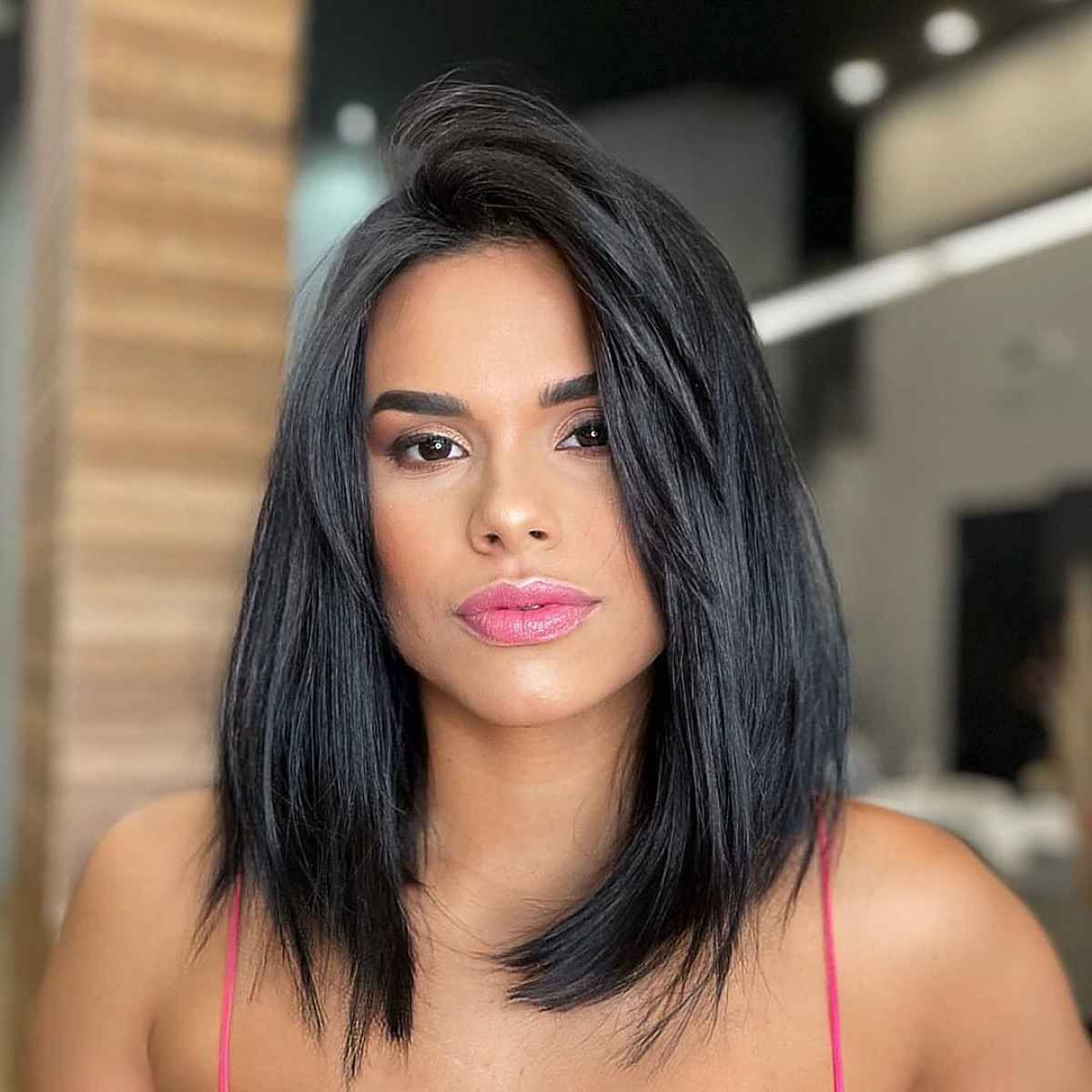 woman with long bob haircut