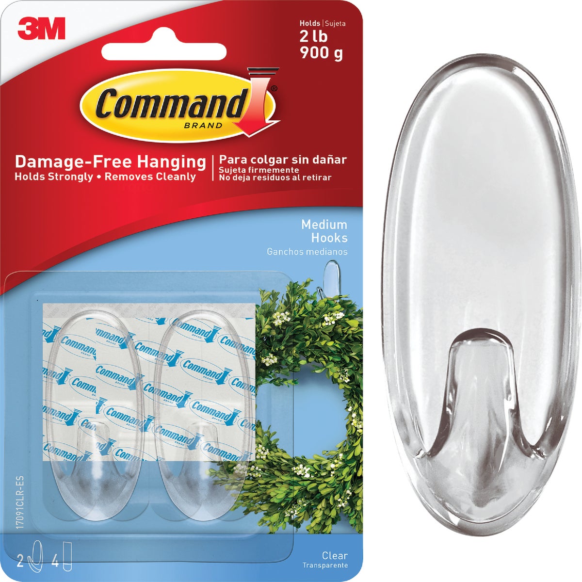 17091CLR-ES Command Clear Adhesive Hook Image