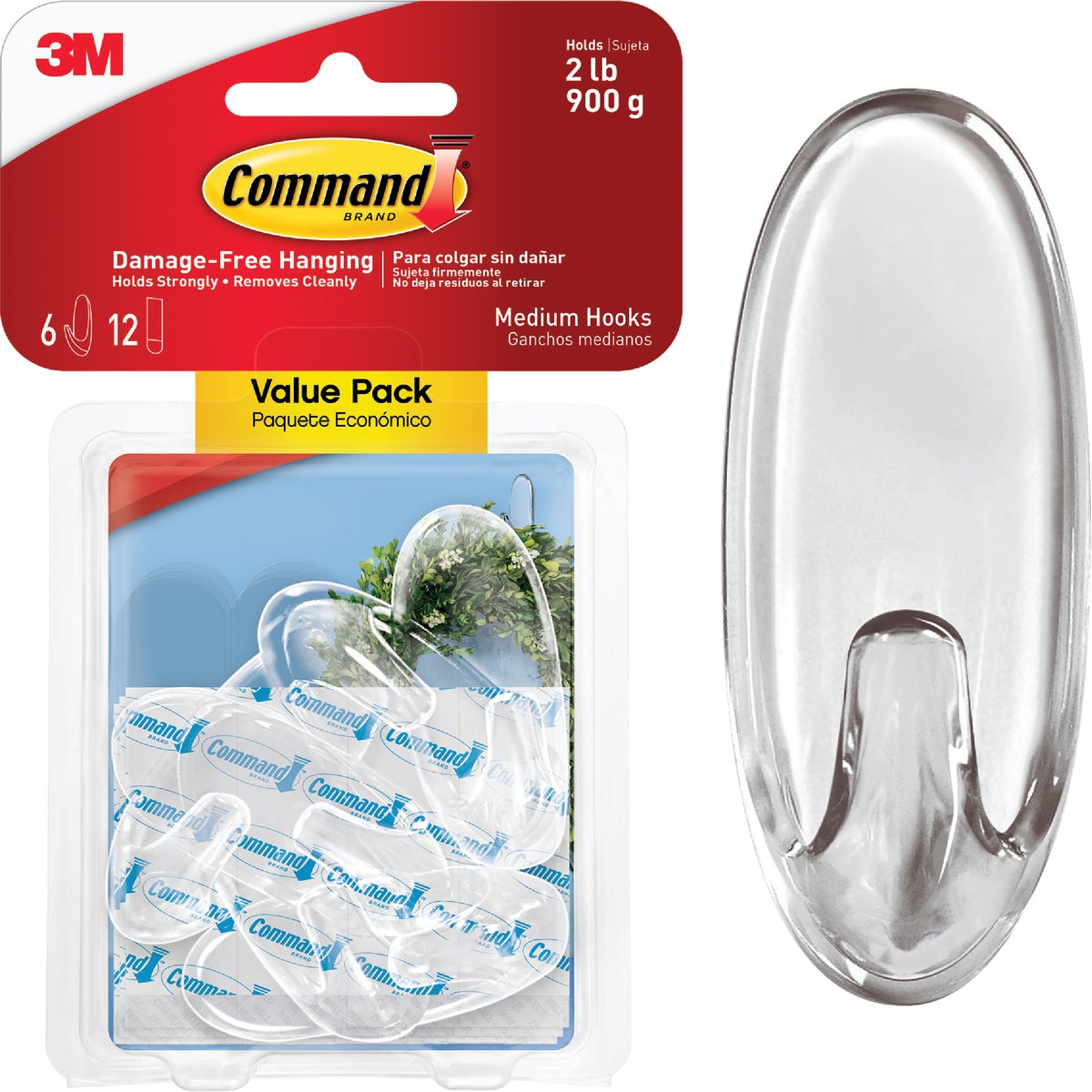 17091CLR-6ES Command Clear Adhesive Hook Image