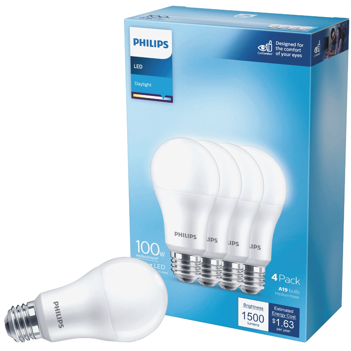 Philips EyeComfort 100W Equivalent Daylight A19 Medium LED L