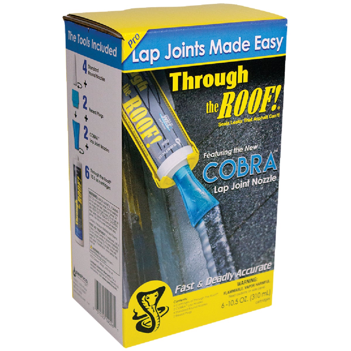14026 Cobra Lap Joint Nozzle System With Through The Roof! Sealant & cement patching roof sealant
