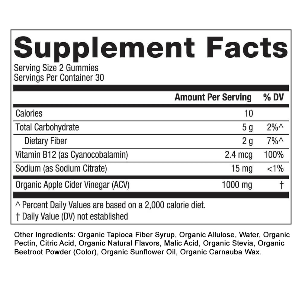 Zero-Sugar Apple Cider Vinegar Gummies