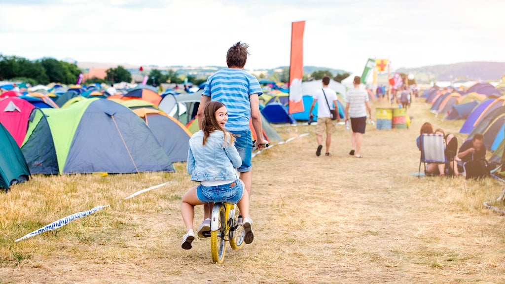 camping grounds at a music festival