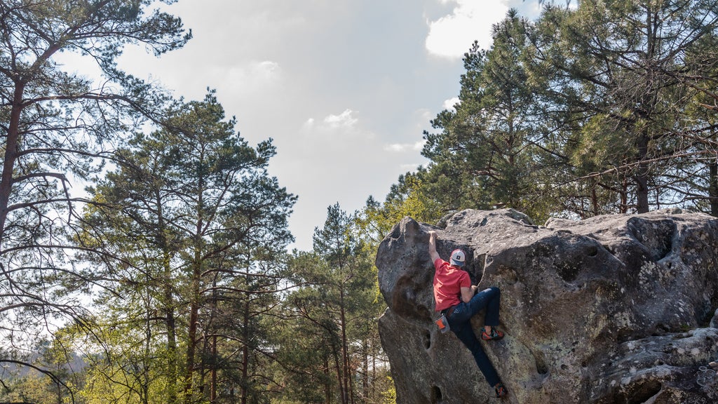 man bouldering