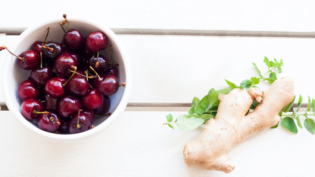 Cherries and fresh ginger