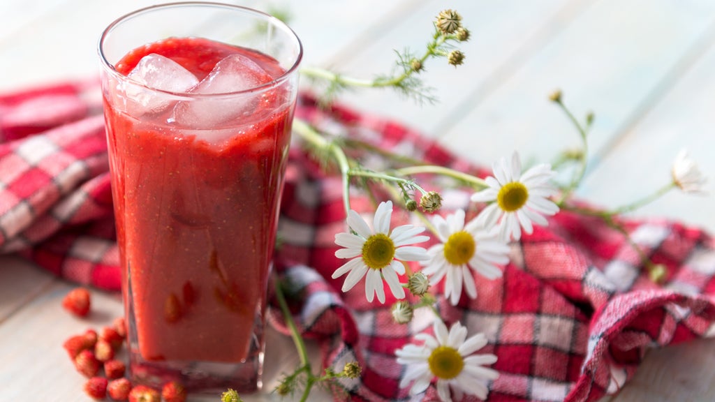 A strawberry smoothie with chamomile