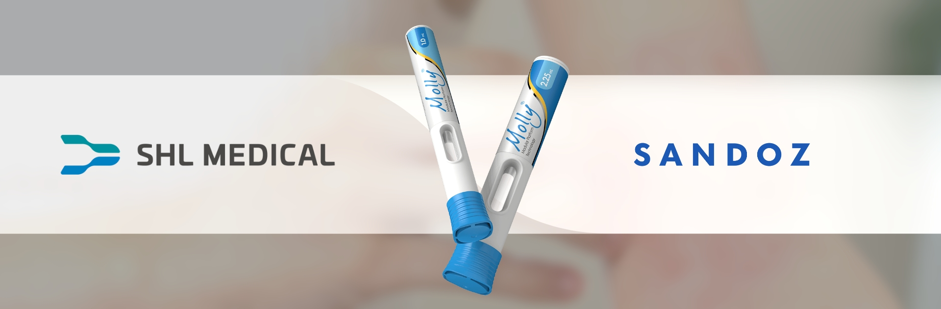 SHL Medical’s Molly modular platform technology autoinjector, powering Europe’s first self-injection device for the ustekinumab biosimilar Pyzchiva, launched by Sandoz.