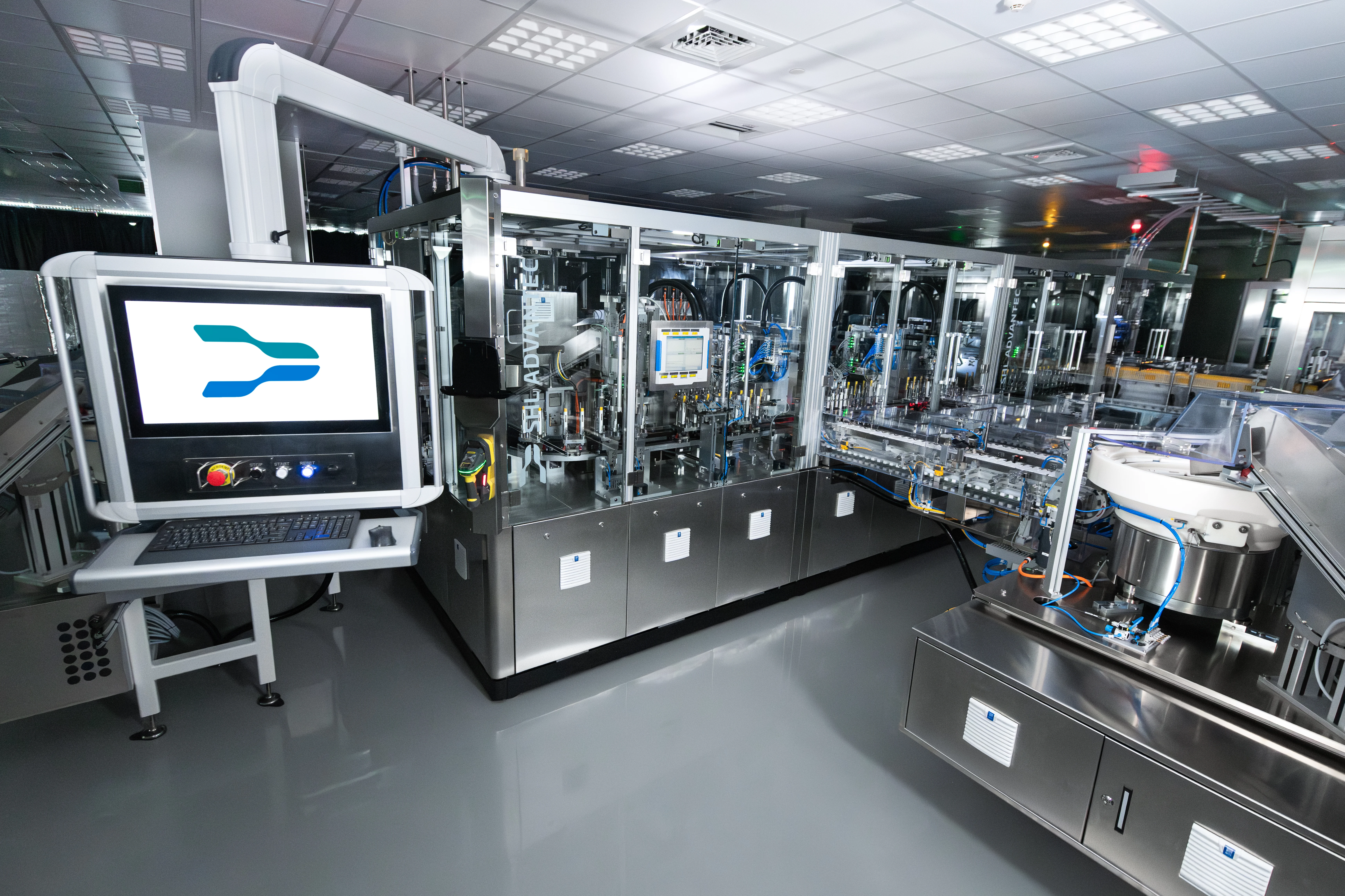 SHL Advantec automation system for the assembly and final assembly of autoinjectors at an SHL Medical facility.