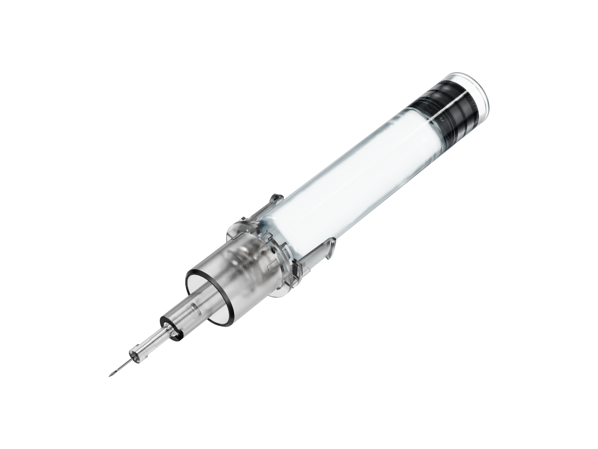 Magnitude cartridge with a pre-attached needle using Needle Isolation Technology (NIT)