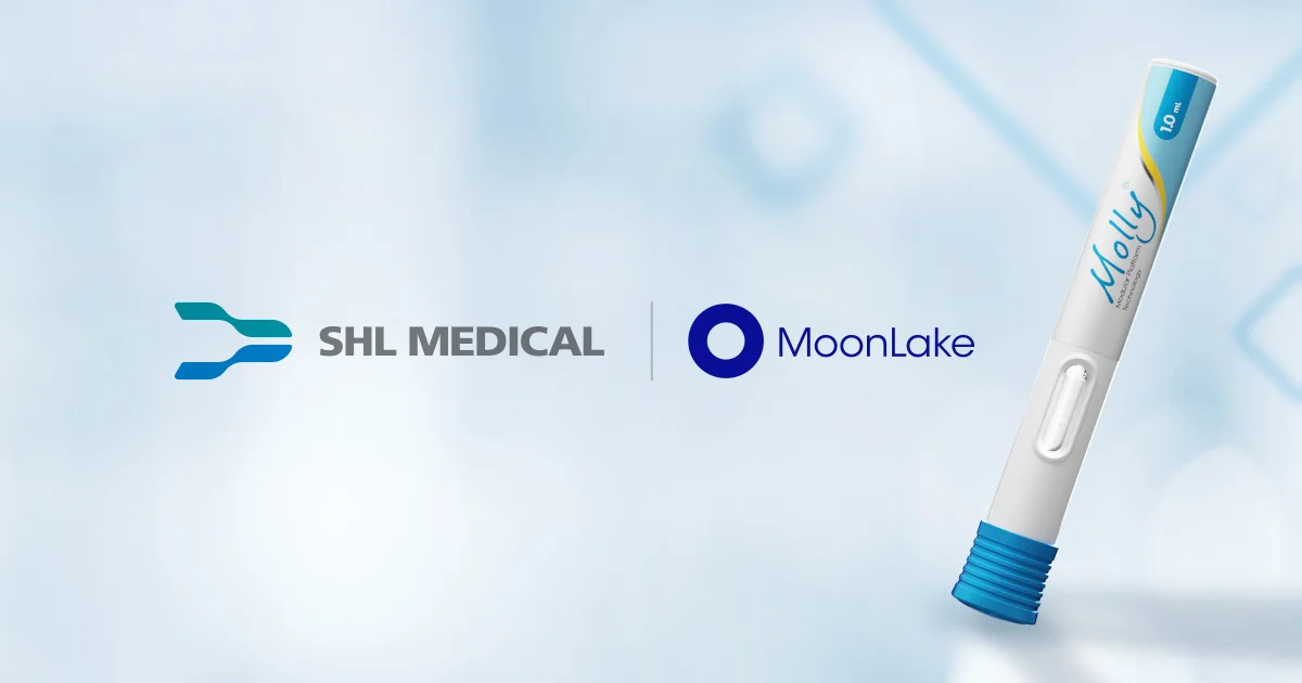 Press-Release SHL-Medical- MoonLake NewsPage Molly-autoinjector-inflamatory-skin-injection-therapy 1200x600 20230503