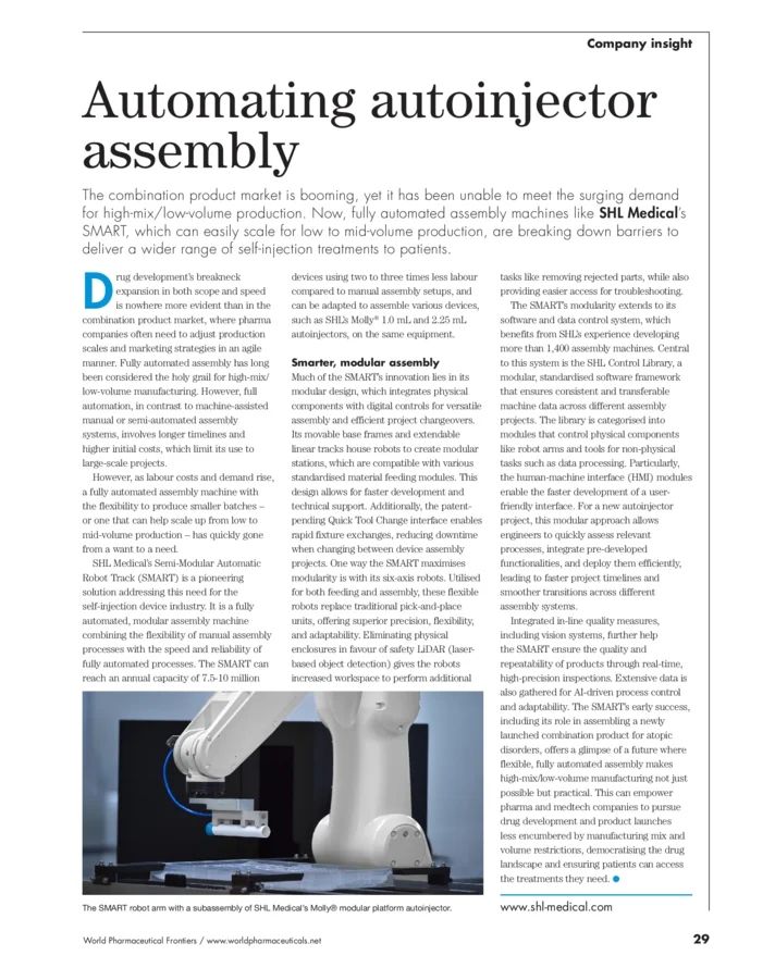 Revolutionizing autoinjector assembly with SHL’s Semi-Modular Automatic ...