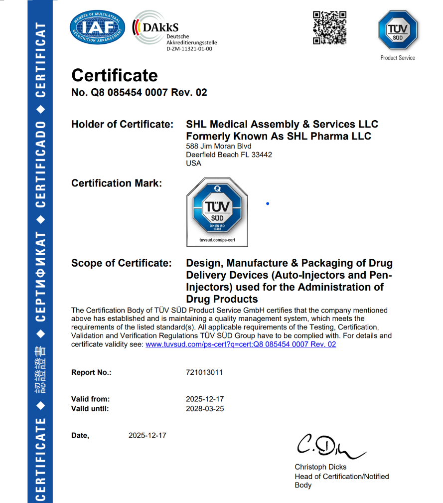 [.png] SHL-Medical-Assembly-Services-LLC-ISO-13485-certificate-Q8-085454-0007-Exp-March-2028