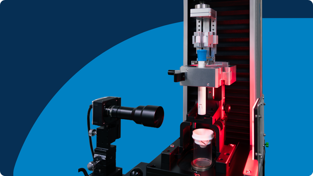 Injection device testing setup used to evaluate device performance at SHL Medical.