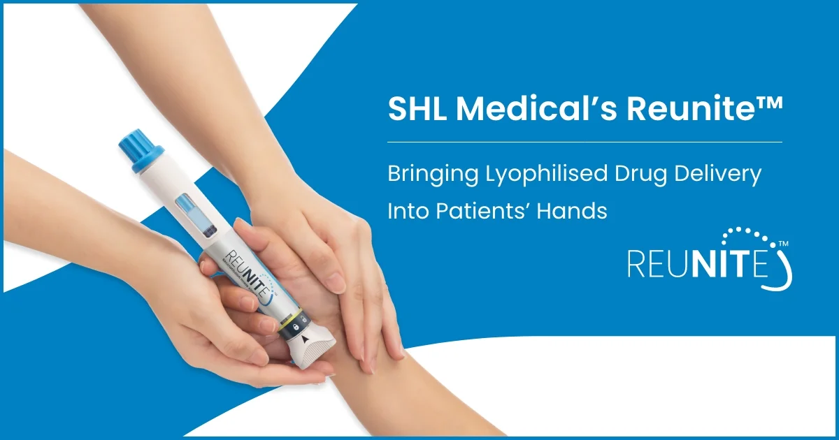 [.jpg] Shl medical's reunite™ device, designed for bringing lyophilised drug delivery into patients' hands