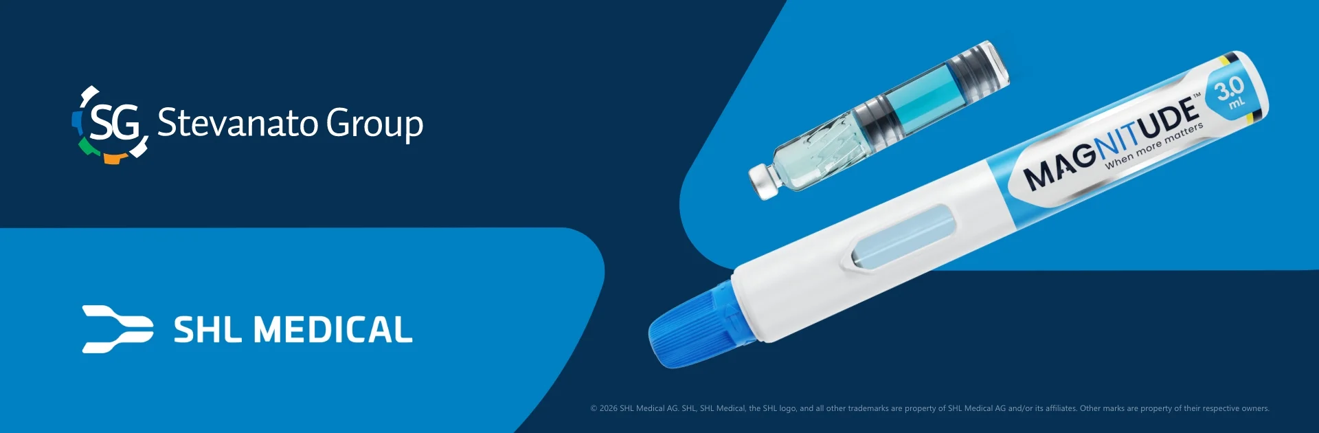 Magnitude 3.0 autoinjector with Stevanato Group’s EZ-fill 3 mL internal-bypass cartridge for liquid-liquid drug delivery