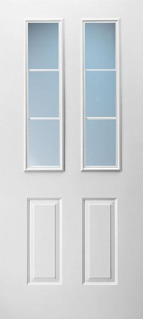 Doors with Glass and Grids - 2 Panel Twin 1/2 Lite 3L