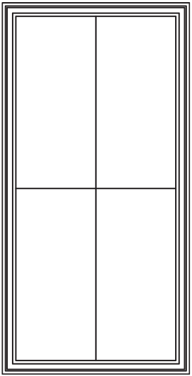 Direct Set Grille Options - Specified Equal Lite (2x2 shown)