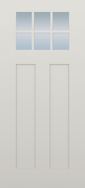 Doors with Glass and Grids - 2 Panel Shaker Craftsman 6L