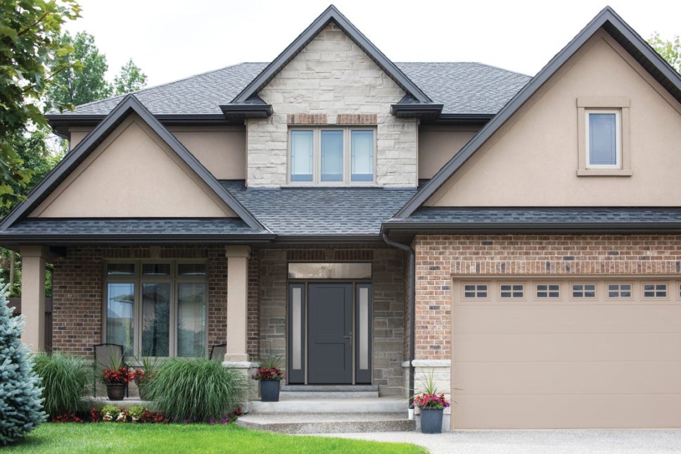 A 2-story home with energy efficient windows