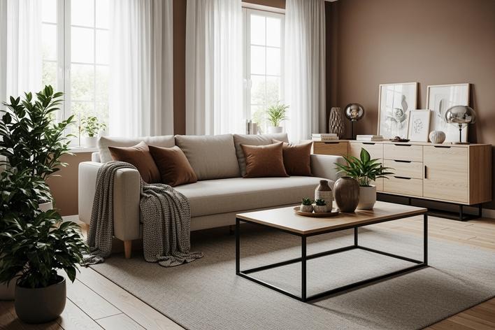 mocha mousse living room