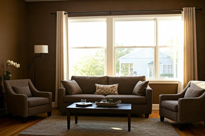 cozy mocha mousse living room