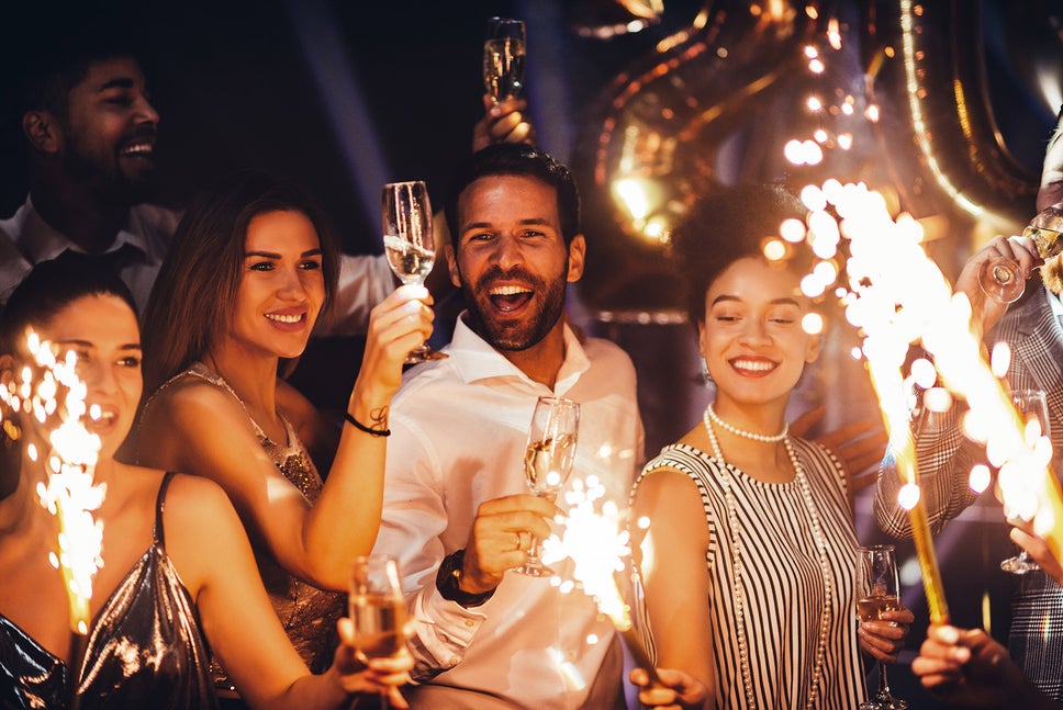 New Years Eve Friends Sparklers