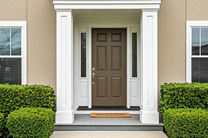 mocha mousse entry door