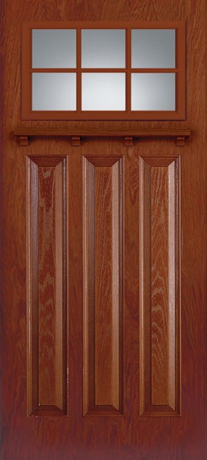 Doors with Glass and Grids - 3 Panel Craftsman 6L