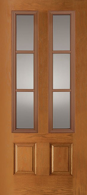 Doors with Glass and Grids - 2 Panel Twin 3/4 Lite 3L