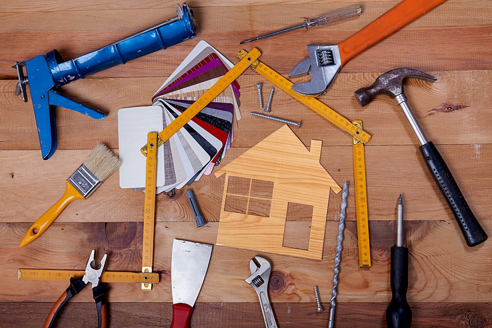 Tools And Color Swatches For Home Improvement Projects